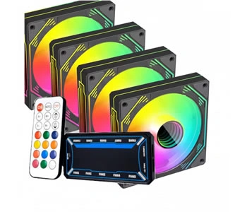 Kit 4 Fans Cooler 120mm RGB Preto